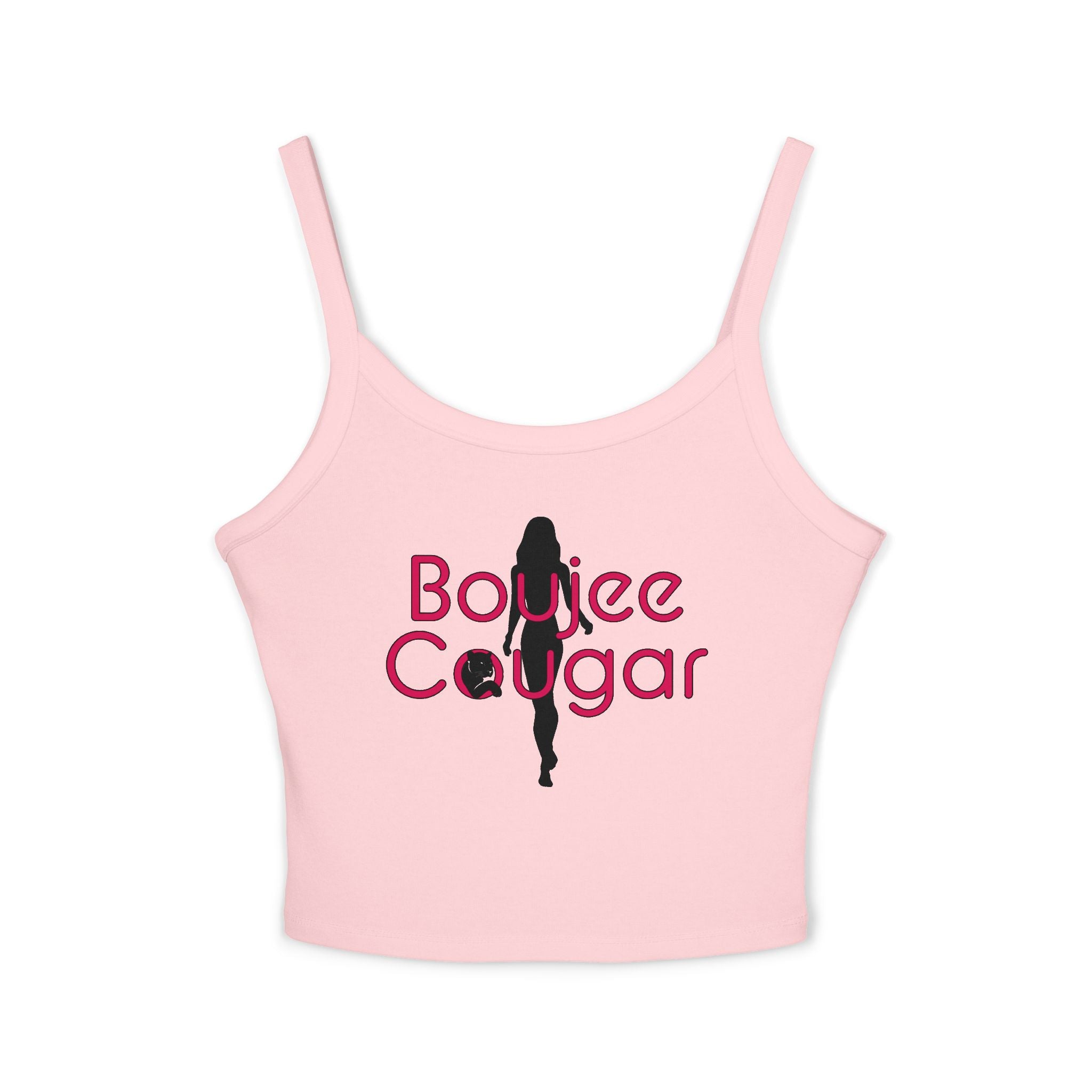 Boujee Cougar Spaghetti Strap Tank Top | Trendy Women’s Summer Apparel, Casual Wear, Gift for Her, Statement Top