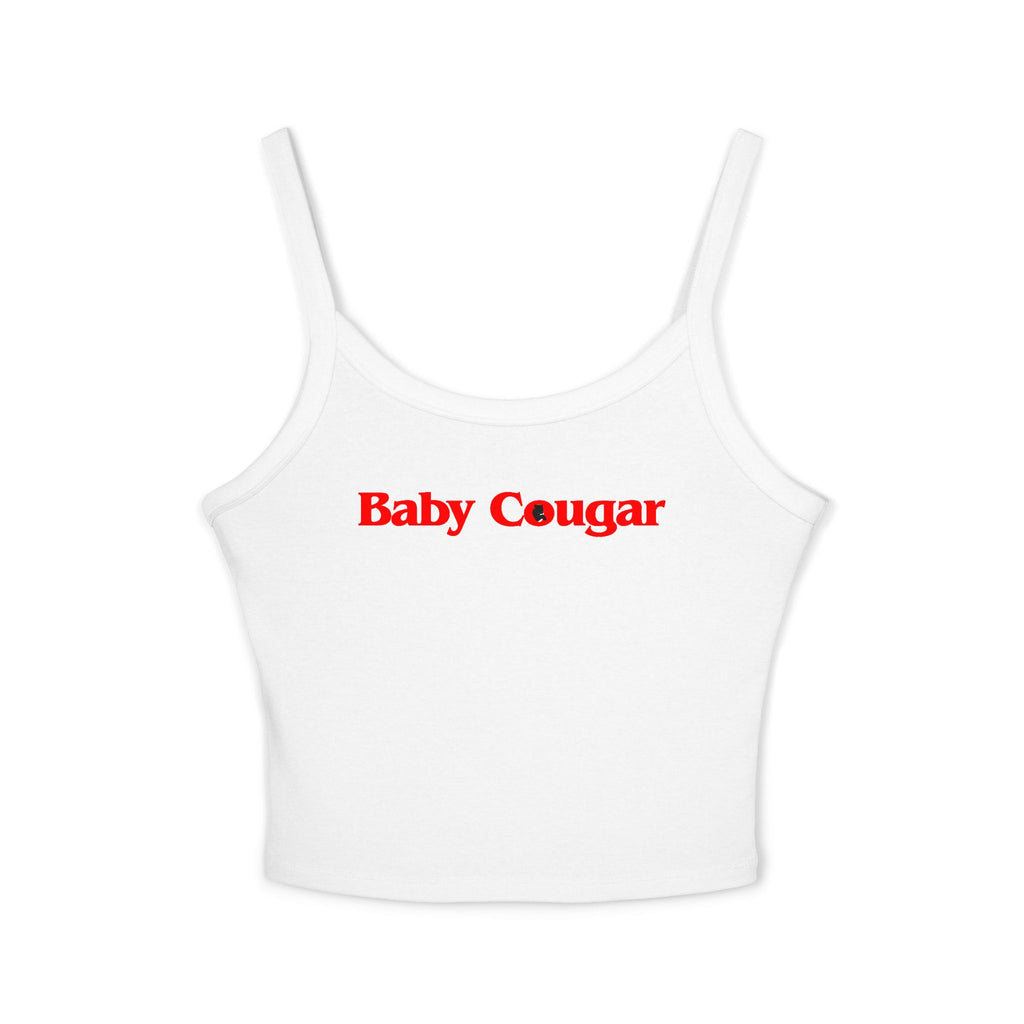 Spaghetti Strap Tank Top with 'Baby Cougar' Design | Cute Summer Top, Casual Wear, Party Outfit, Gift for Her, Trendy Apparel