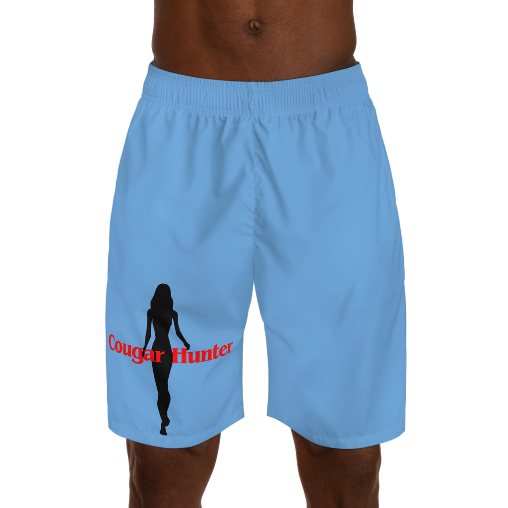 Cougar Hunter Jogger Shorts, Fun Summer Shorts, Beachwear, Casual Looser Fit, Gift for Him, Birthday Essentials, Party Outfit