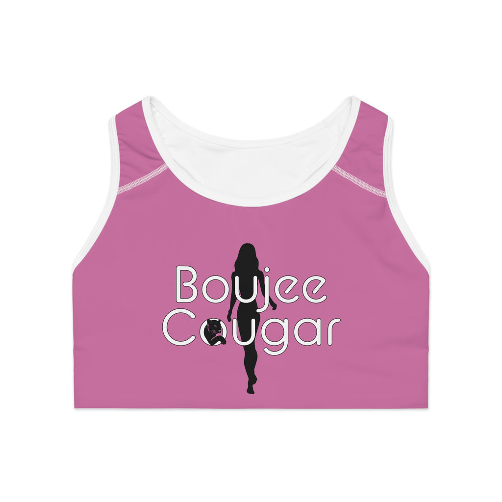 Trendy Sports Bra for Active Style, Workout Gear, Fitness Apparel, Cute Exercise Top, Boujee Cougar Design