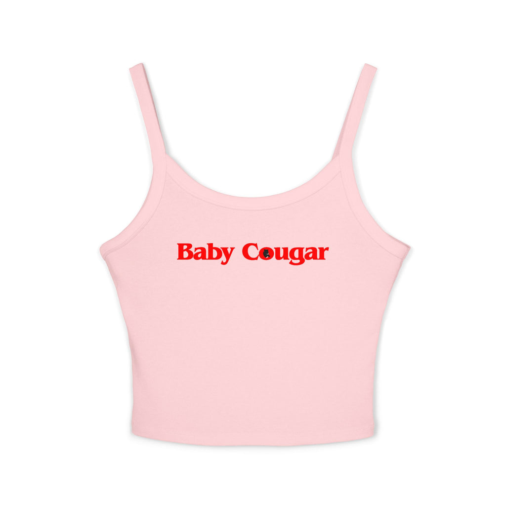 Trendy Women's Spaghetti Strap Tank Top - 'Baby Cougar' Graphic, Summer Wear, Casual Tops, Gift for Her, Party Outfit