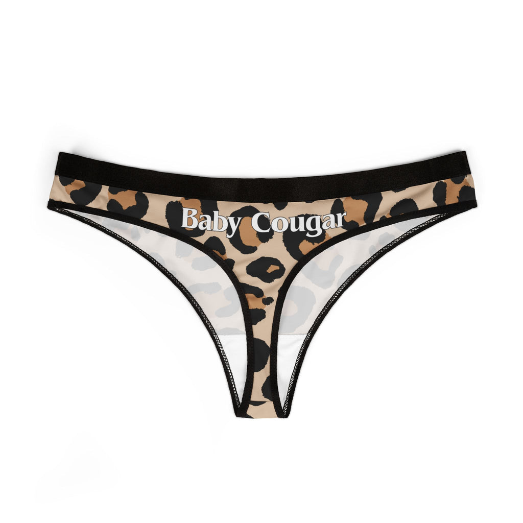 Leopard Print Women's Thongs, Cheeky Underwear, Baby Cougar, Lingerie Gift, Animal Print Fashion, Flirty and Fun