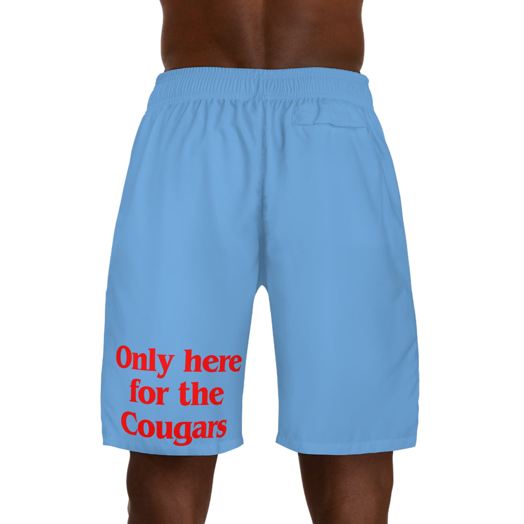 Cougar Hunter Jogger Shorts, Fun Summer Shorts, Beachwear, Casual Looser Fit, Gift for Him, Birthday Essentials, Party Outfit