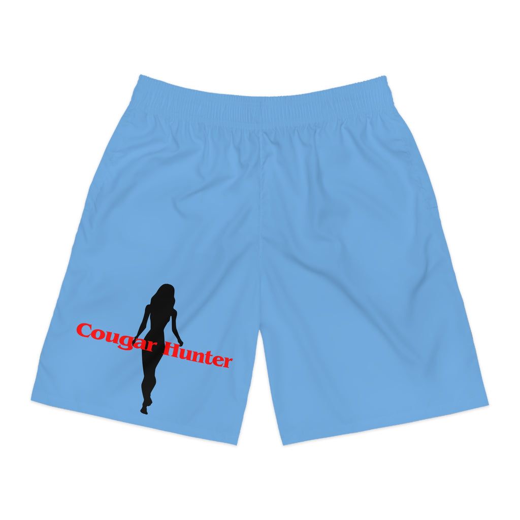 Cougar Hunter Jogger Shorts, Fun Summer Shorts, Beachwear, Casual Looser Fit, Gift for Him, Birthday Essentials, Party Outfit