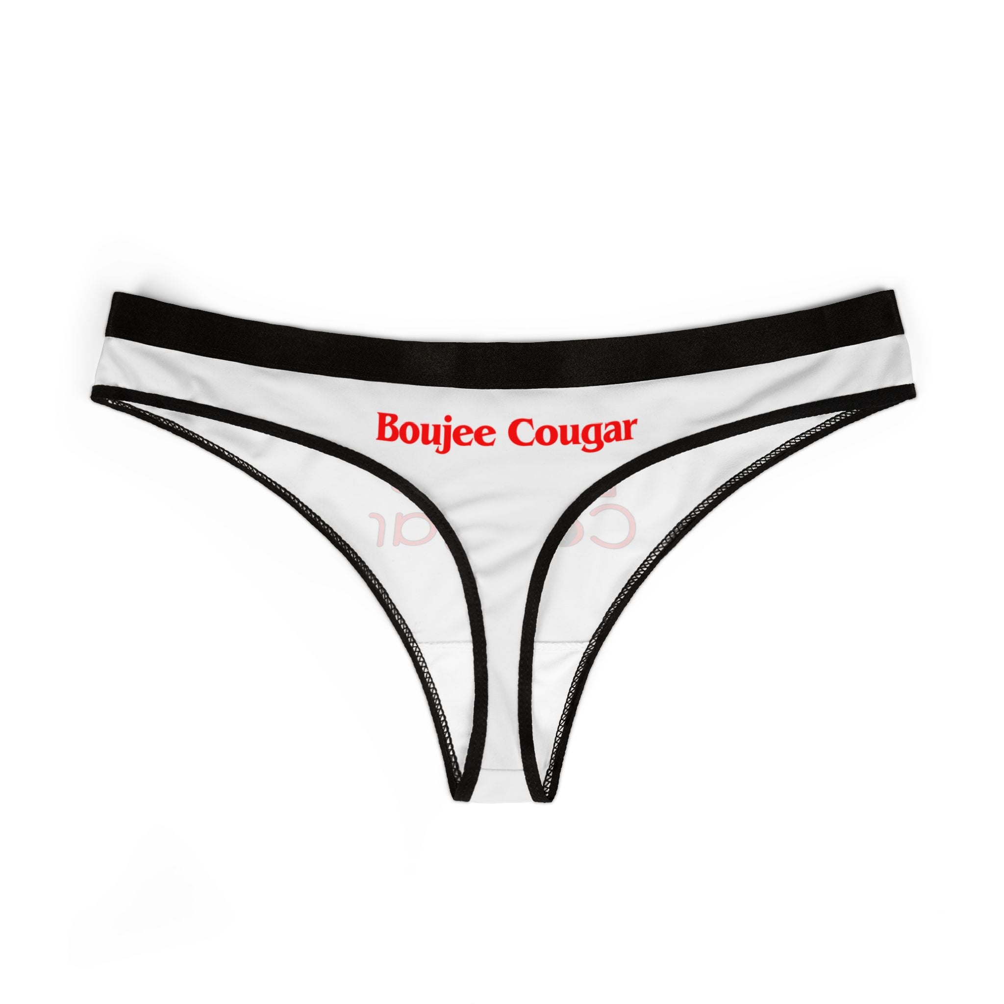 Boujee Cougar Women's Thongs - Trendy Lingerie, Cute Underwear, Gift for Her, Bachelorette Party, Everyday Comfort