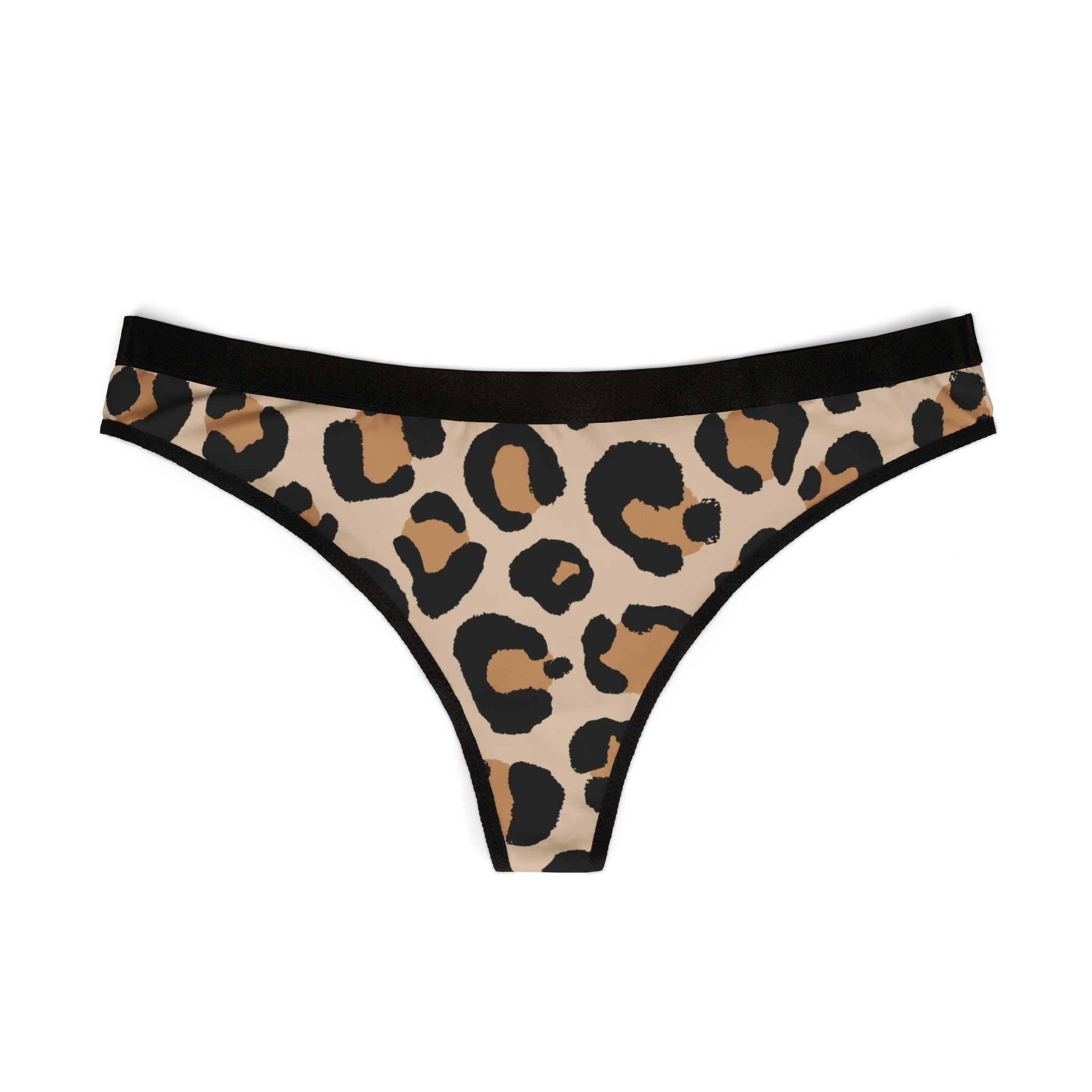 Leopard Print Women's Thongs, Cheeky Underwear, Baby Cougar, Lingerie Gift, Animal Print Fashion, Flirty and Fun