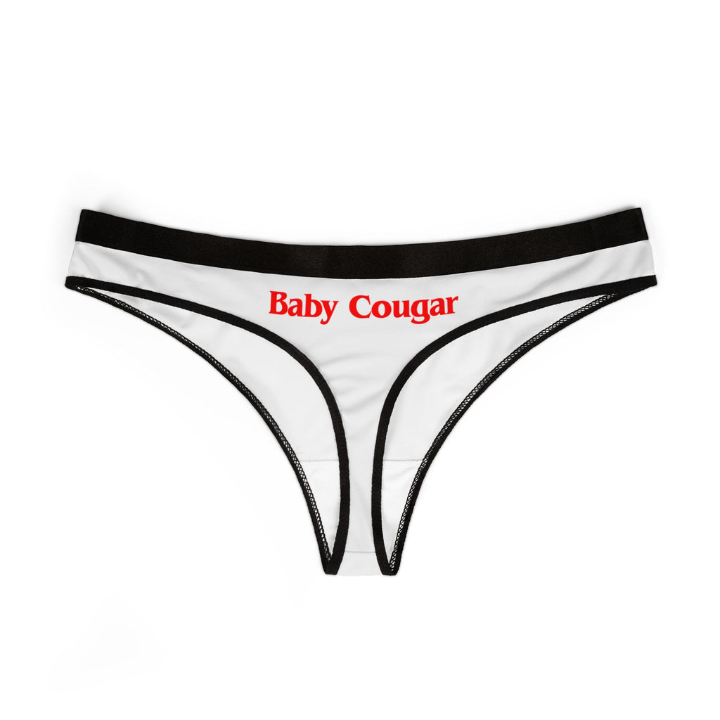 Baby Cougar Stylish Women's Thongs, Fun Lingerie Gift, Baby Cougar Underwear, Comfortable Casual Wear, Cute Lacy Briefs
