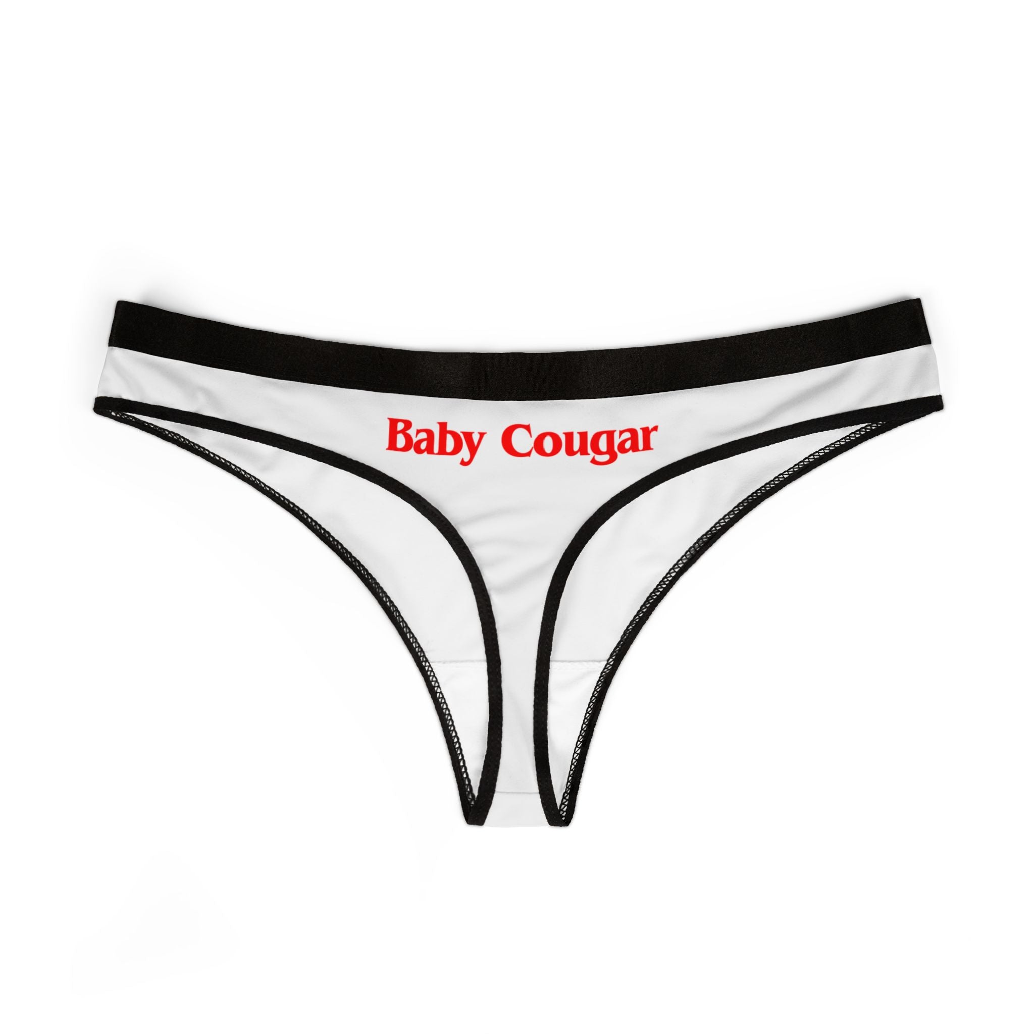 Baby Cougar Stylish Women's Thongs, Fun Lingerie Gift, Baby Cougar Underwear, Comfortable Casual Wear, Cute Lacy Briefs