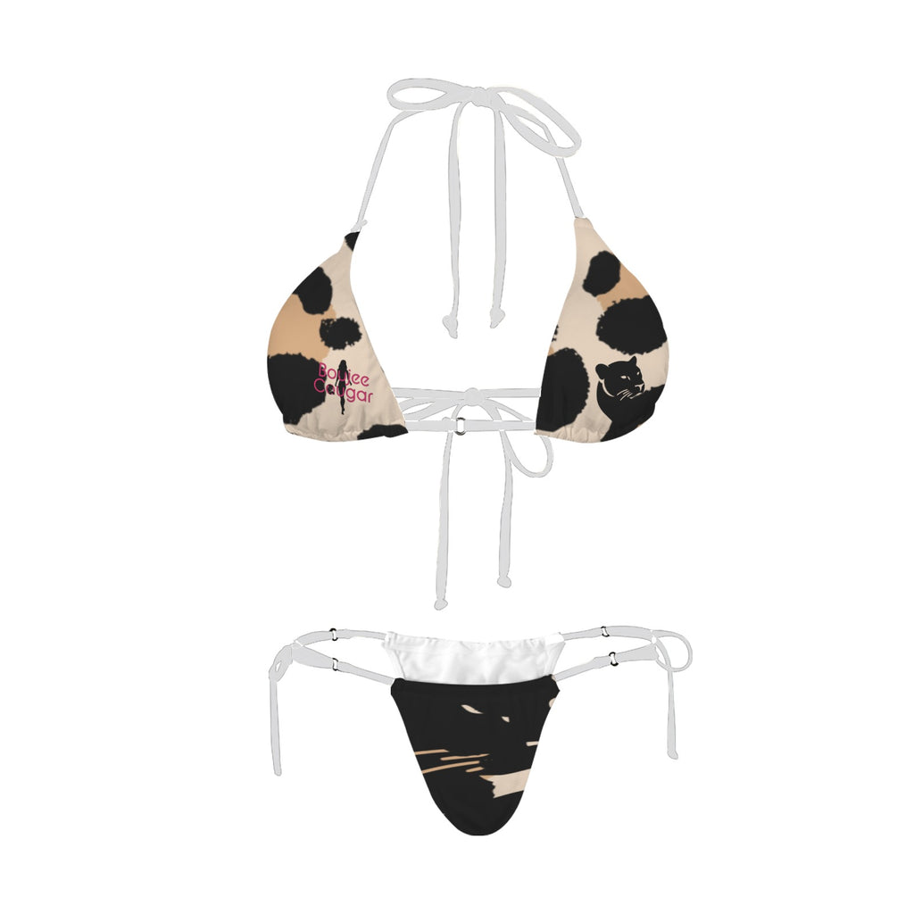 Pink_Boujee Cougar Bikini Women's Halter String Bikini Set